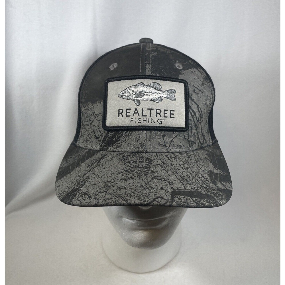 Realtree Fishing Wav3 charcoal mesh trucker style hat/cap snapback adjustable - Picture 1 of 8